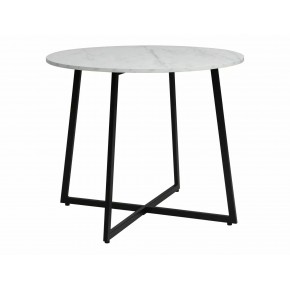 Стол обеденный SIGNAL LUNA белый мрамор/черный 90